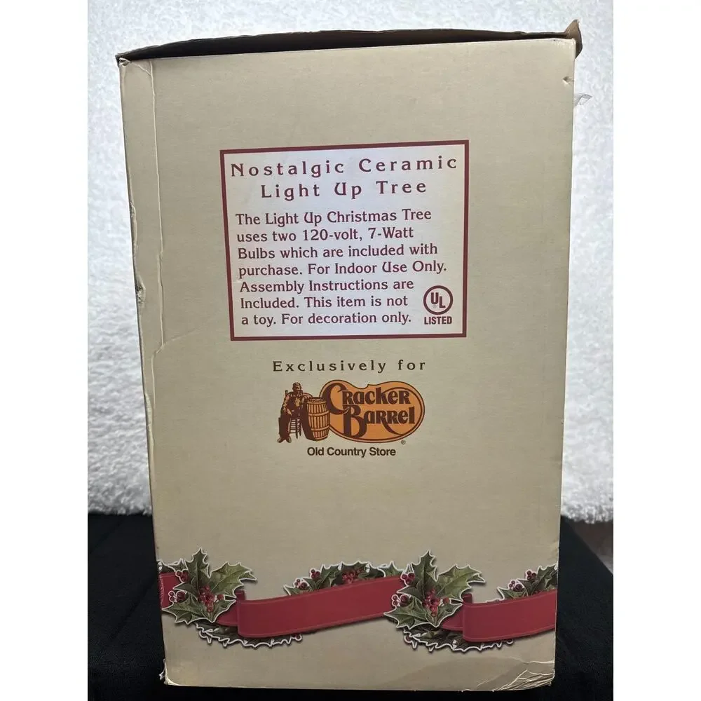 Cracker Barrel 19 Inch Nostalgic Ceramic Light Up Tree #534081 - Tested